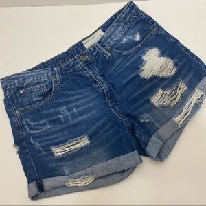Pistola Large Denim Jean Shorts Rolled Distressed